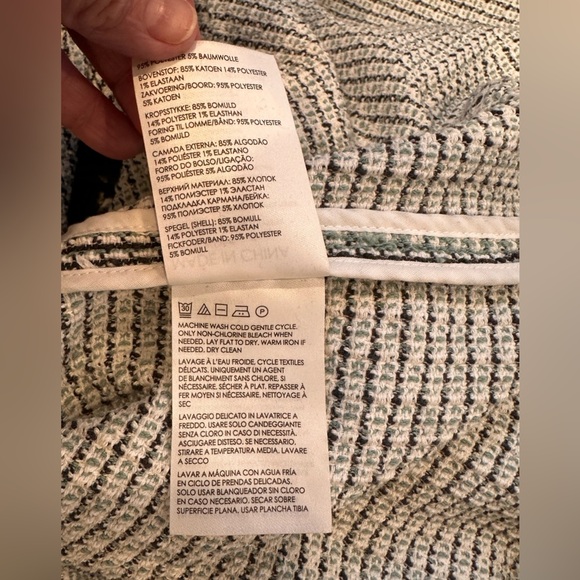 CLUB MONACO WOMENS LARGE Stylish Black and White Checkered Cardigan - Picture 12 of 13